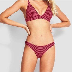 Seafolly Go Overboard Hipster Bikini Bottoms Persian Pink, Navy 10 NWT‎